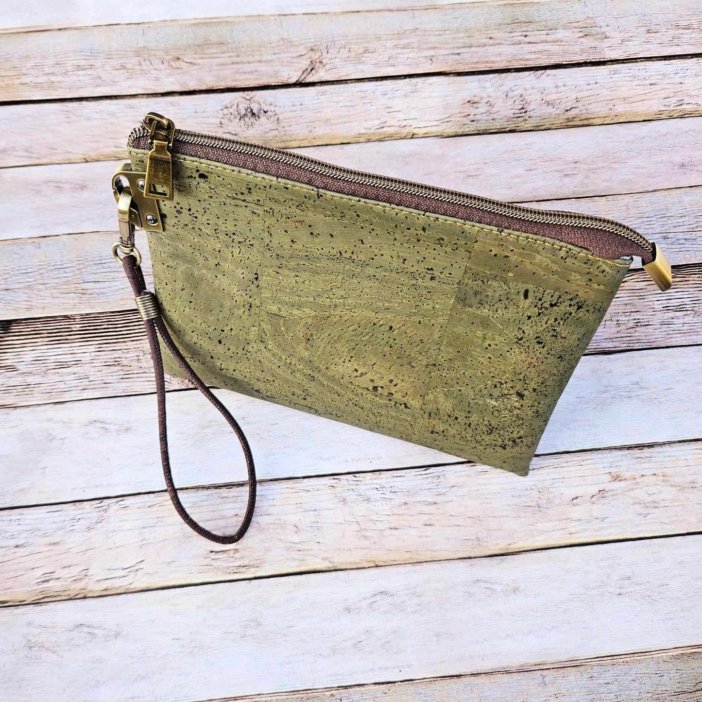 Oleta Belle Olive Cork Clutch