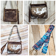 salt and pepper fur on bag, leather crossbody bag, handmade bag, conceal carry bag, hand bag, leather purse