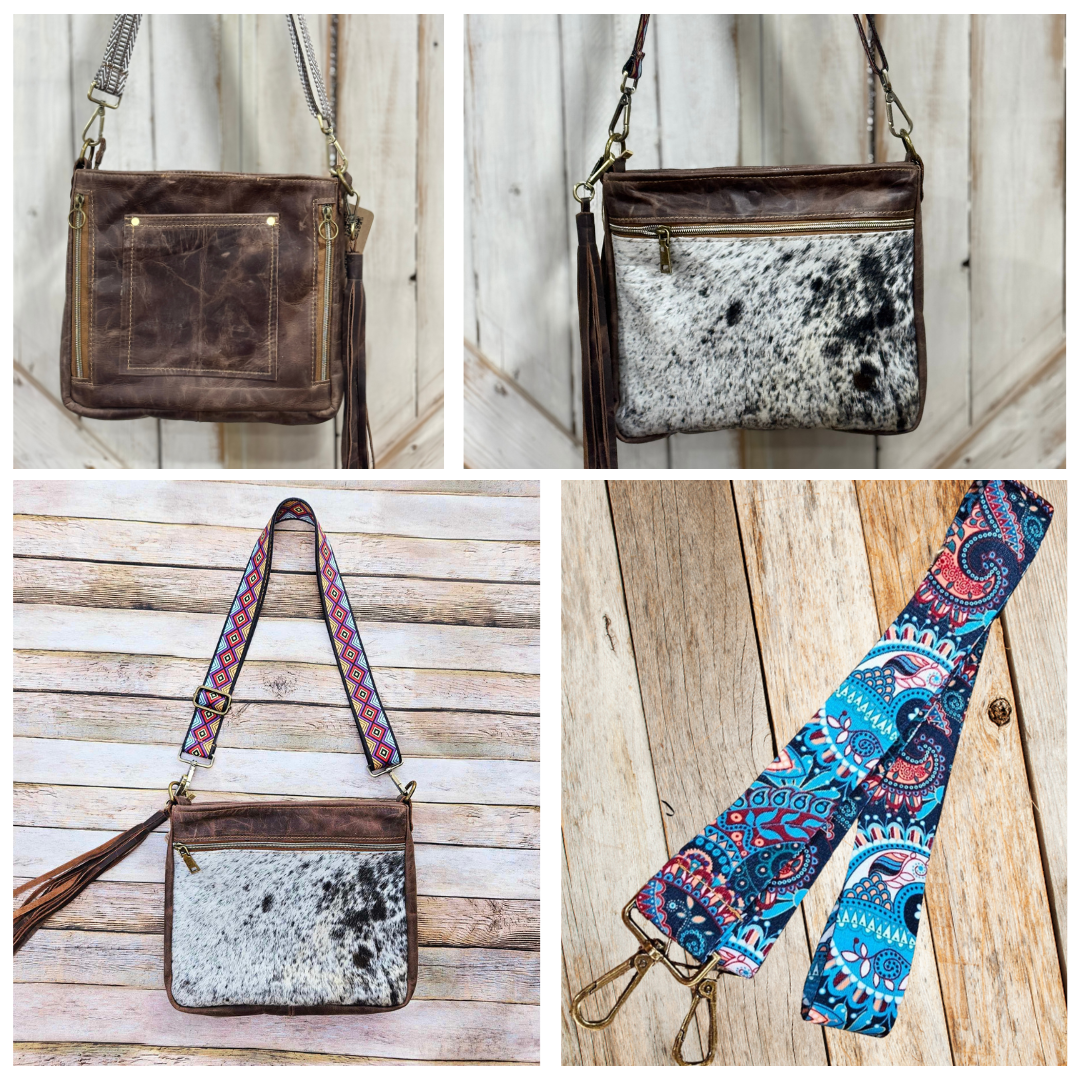 Linnie’s Salt & Pepper Cowhide Conceal Carry Crossbody