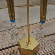 ammo earrings, crystal bead jewelry silver hook earrings.