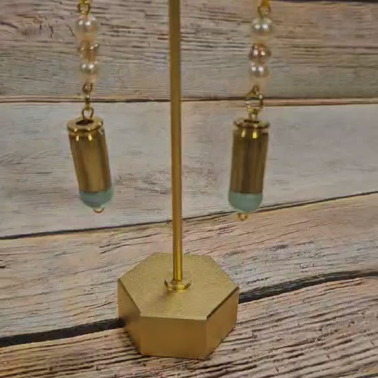 pearl ammo earrings