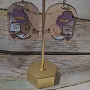 3D rodeo jewelry, leather earrings, cowboy boot earrings, handcrafted jewelry, laser burned jewelry