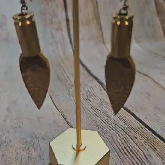 leather ammo earrings