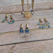 ammo earrings, shot gun shell earrings, multicolored beaded jewelry, ammo jewelry 