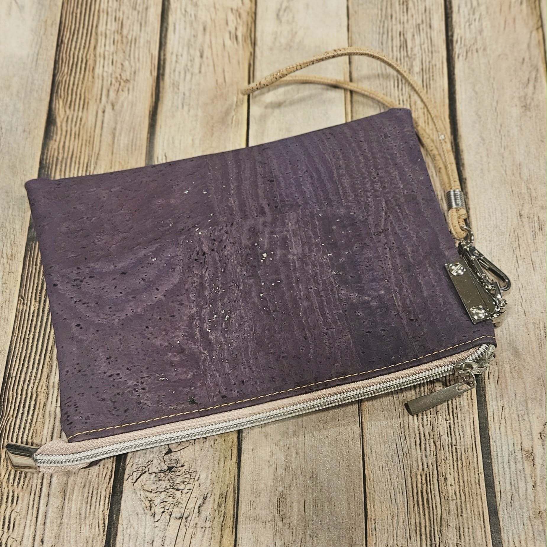 Oleta Belle Purple Cork Clutch