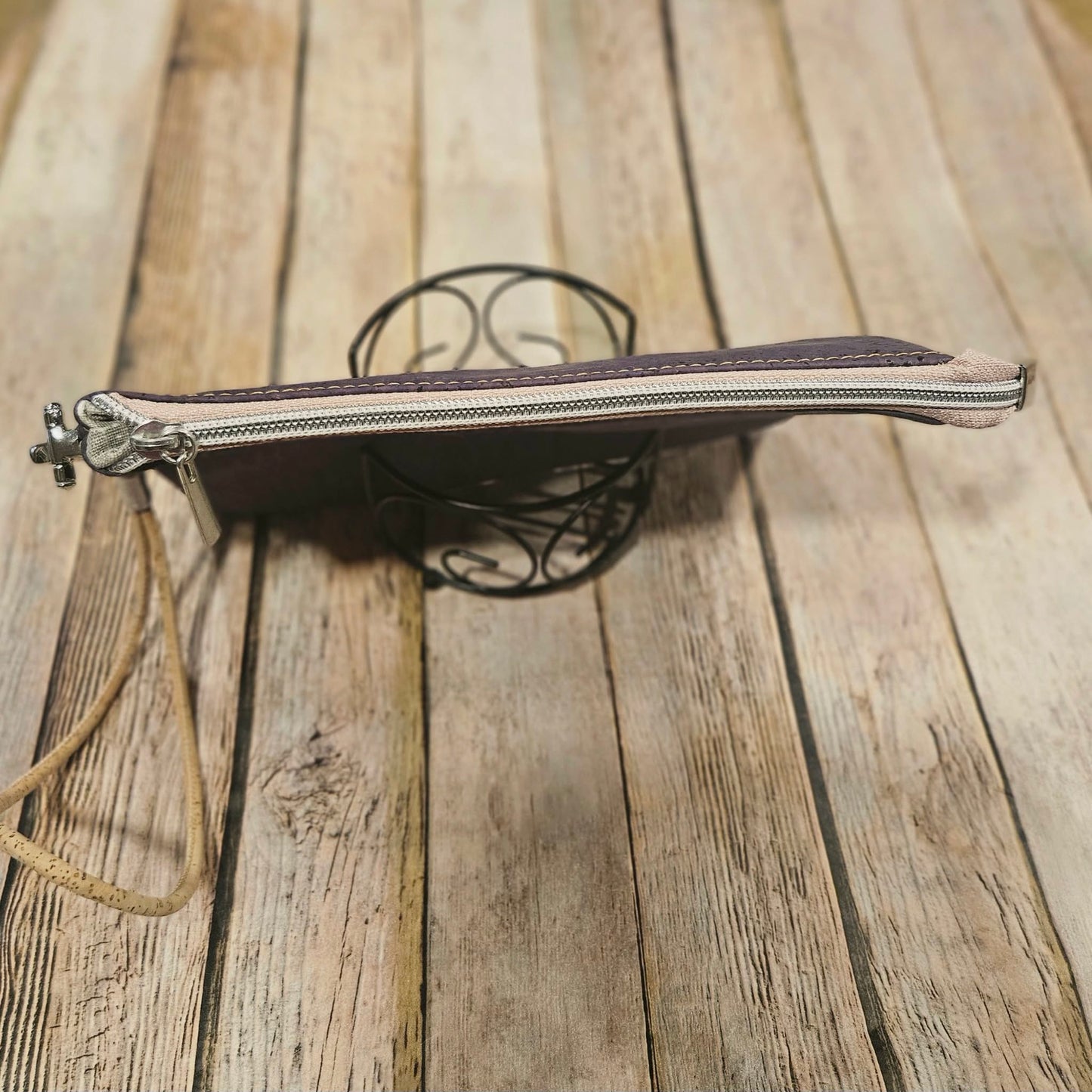 Oleta Belle Purple Cork Clutch