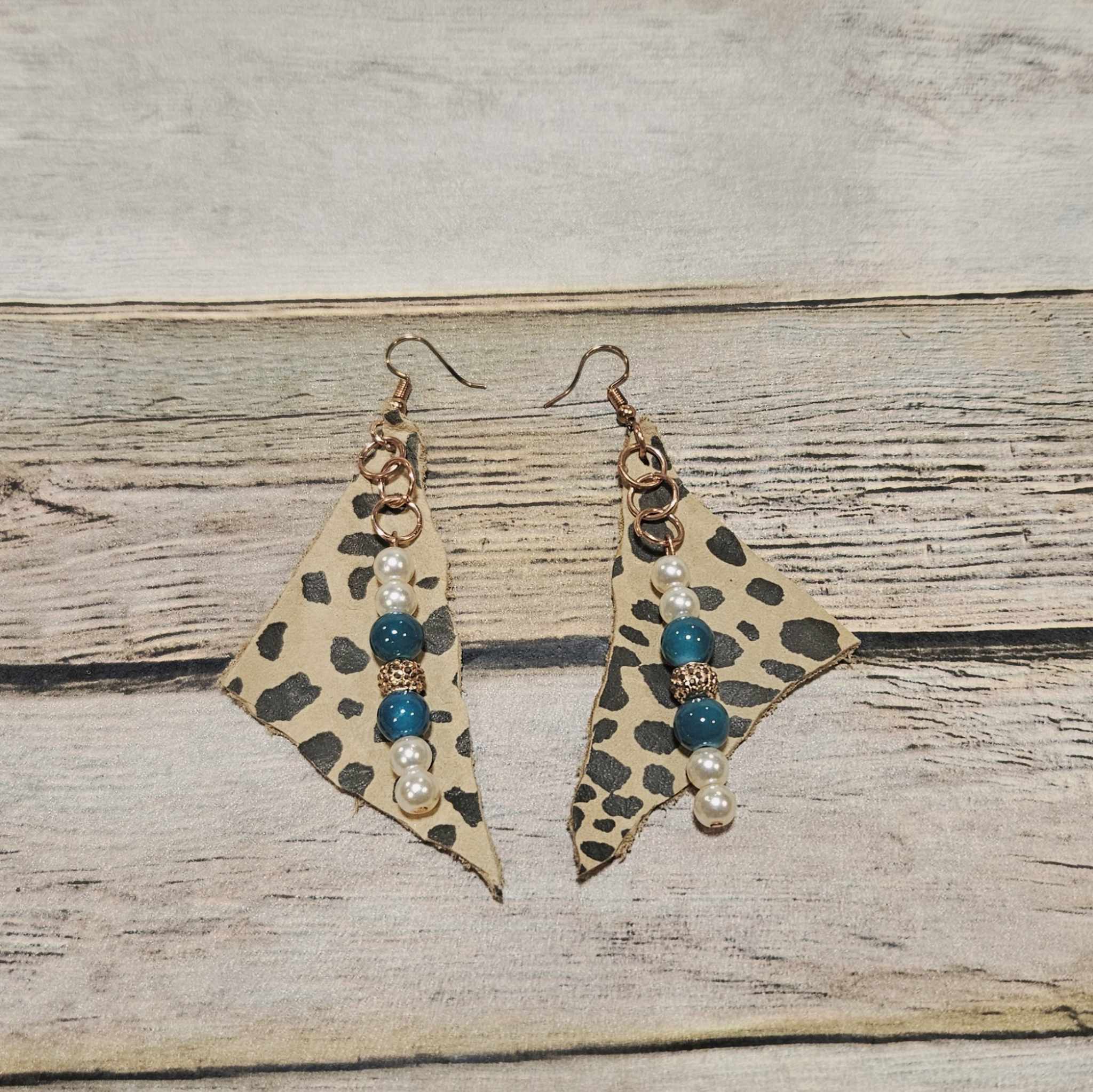 Handmade Leopard Leather Earrings in Diverse Shapes & Colors