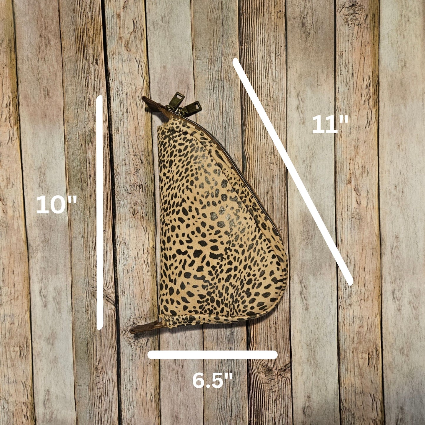 Small Leopard Leather Gun Case