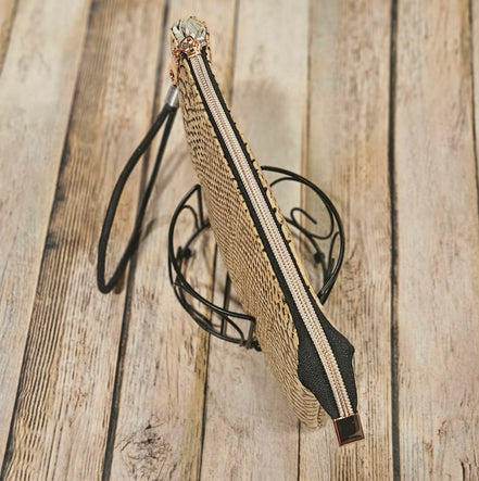 Oleta Belle Snake Cork Clutch Wristlet