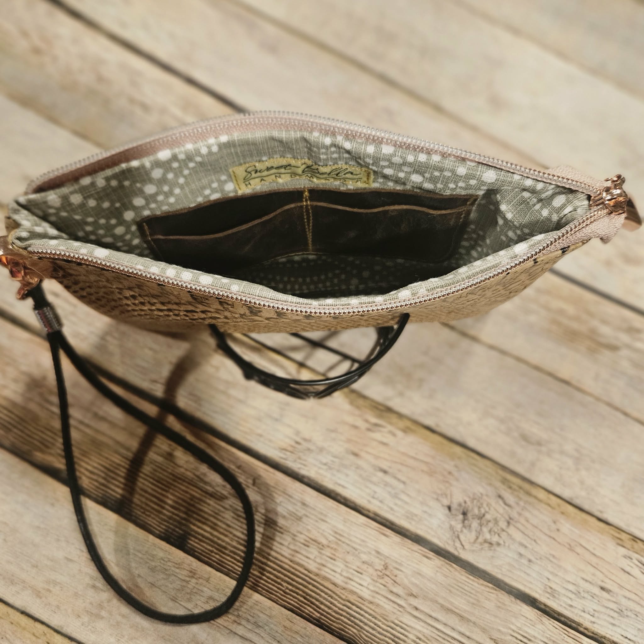 Oleta Belle Snake Cork Clutch Wristlet