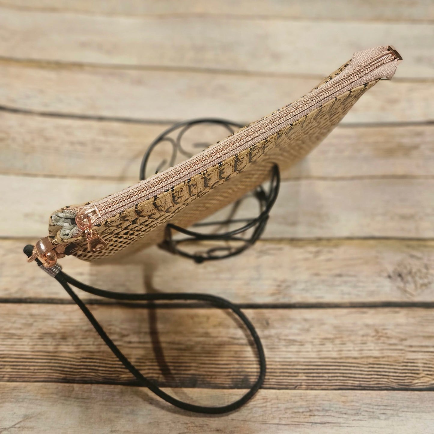 Oleta Belle Snake Cork Clutch Wristlet