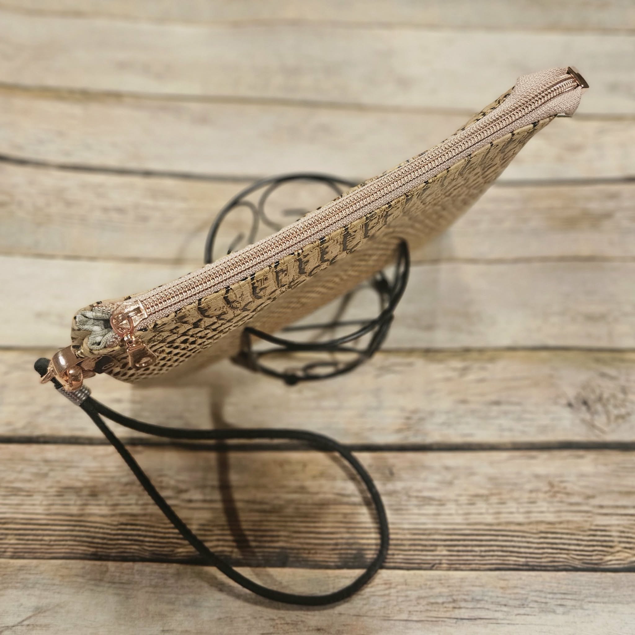 Oleta Belle Snake Cork Clutch Wristlet