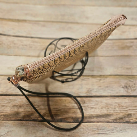 Oleta Belle Snake Cork Clutch Wristlet