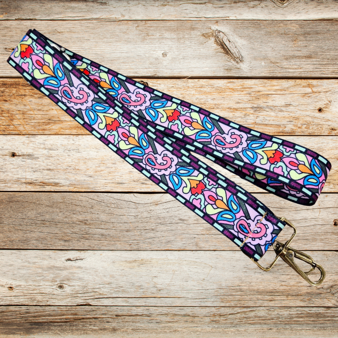 white paisley leather cross body, brown leather bag, conceal carry bag, cross body bag, handmade leather handbag, handmade adjustable bag strap