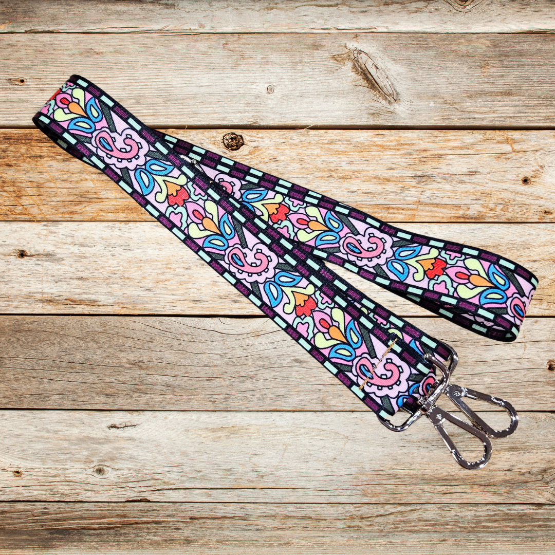 guitar style straps, crossbody bag straps, colorful bags straps, bag straps, adjustable bag straps