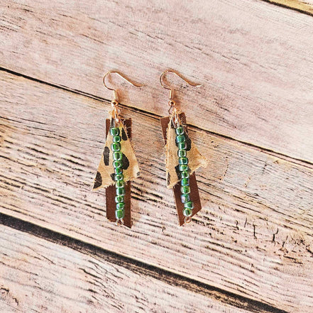 Handmade Leopard Leather Earrings