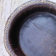Small Oval Brown Leather Valet Tray – Handcrafted in Texas