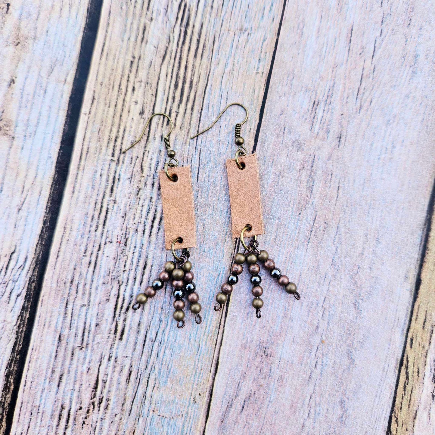 veg tan earrings