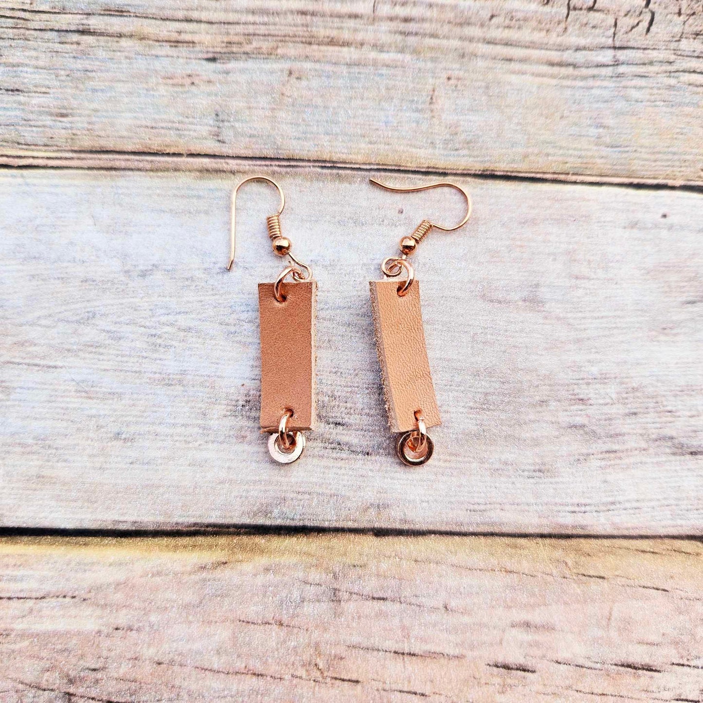 Vegetable Tan Leather Earrings