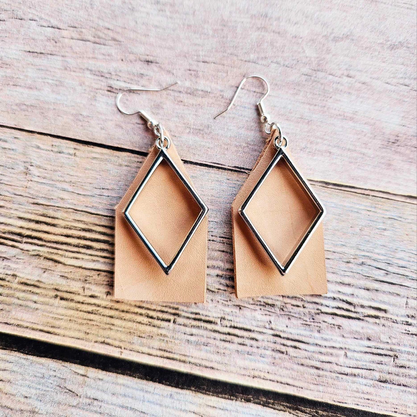 Vegetable Tan Leather Earrings